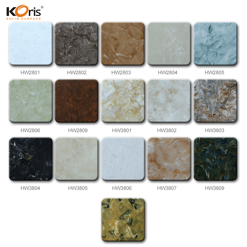 Acrylic Solid Surface Decorative Sheet Man Made Stone Furniture polyester countertops