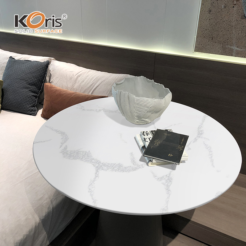Anti-Yellow Koris Acrylic Sheets Solid Surface White Artificial Marble Acrylic Work Surface Countertops