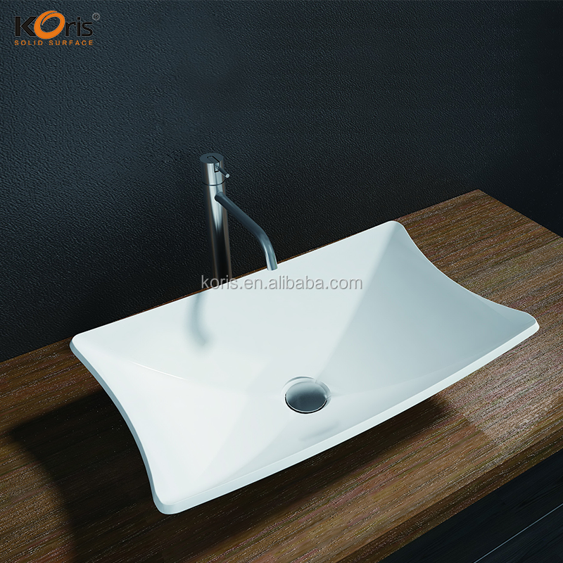 Solid Surface Acrylic White Color Bathtub Kitchen Sinks
